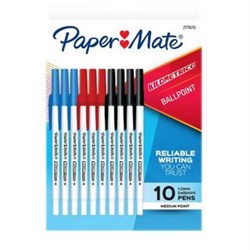 Papermate Kilometrico Ballpoint Pen Medium 1mm Assorted Pack of 10